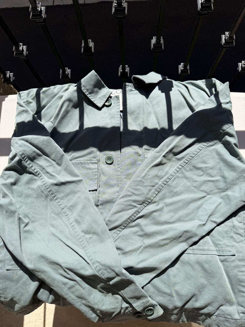COS Cotton-Twill Utility Overshirt Dark Green XL
